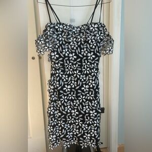 French Connection Black and White Floral Mini Dress